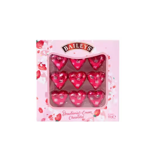 BAILEYS STRAWBERRY & CREAM HEARTS TRUFFLES - 90G