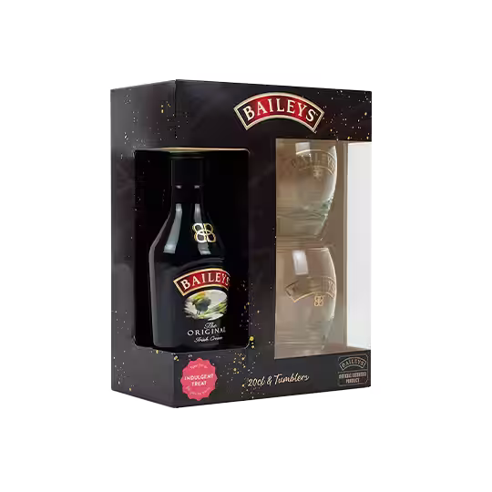 GIFT SET- A 20CL BAILEYS BOTTLE + 2 BEAUTIFUL GLASSES